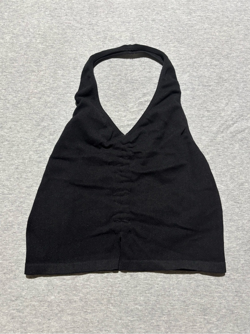 Forever 21 Black Halter Ruched V-Neck Camisole